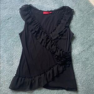 Super cute ruffled black tank